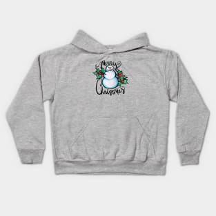 Merry Christmas Snowman Kids Hoodie